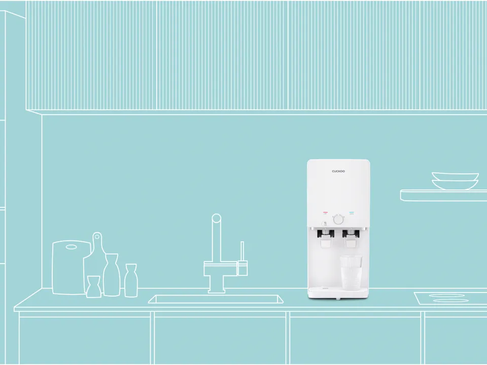 CUCKOO water purifier: Old pipes, fresh glass.